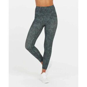 Spanx Booty Boost Active Speckled 7/8 Leggings Emerald Green Speckled Large